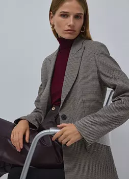 Однобортный жакет, Бежевый