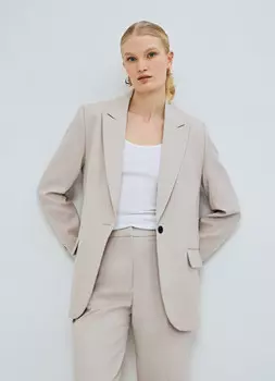 Однобортный жакет из поливискозы, Бежевый