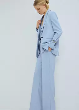 Однобортный жакет из поливискозы, Голубой