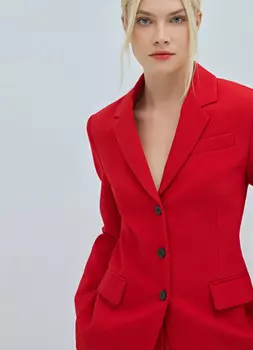 Однобортный жакет, Красный