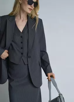 Однобортный жакет, Серый