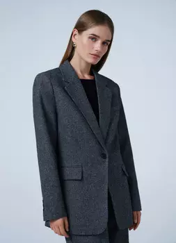 Однобортный жакет, Серый