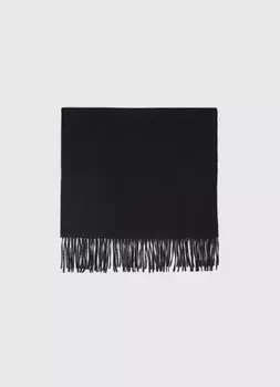 Однотонный шарф с бахромой, Черный