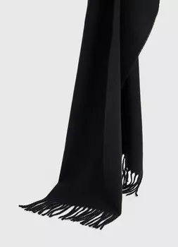 Однотонный шарф с бахромой, Черный