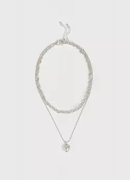 Ожерелье для девочек, 2 шт., Серебряный