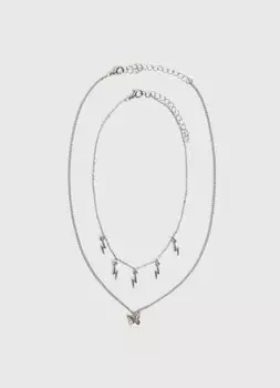 Ожерелье для девочек, 2 шт., Серебряный