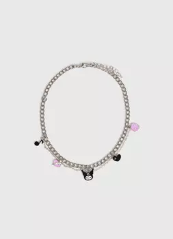 Ожерелье Kuromi для девочек, Серебряный