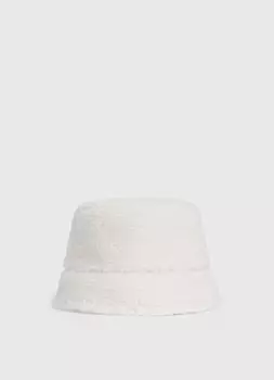 Панама из искусственного меха, Белый