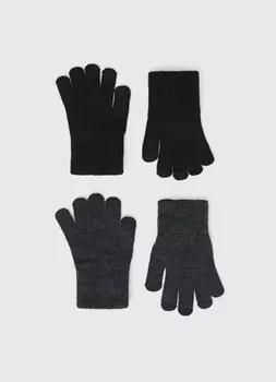 Перчатки для мальчиков, 2 пары, Серый