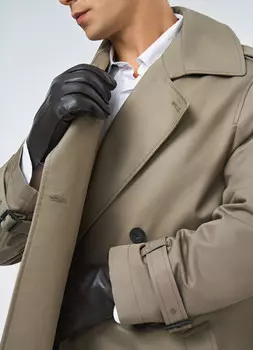 Перчатки из натуральной кожи O'STIN x Яндекс Книги, Коричневый