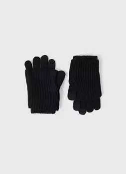 Перчатки с митенками для девочек, Черный