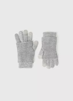 Перчатки с митенками для девочек, Серый