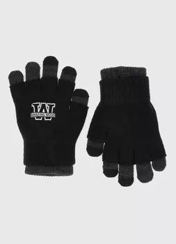 Перчатки с митенками для мальчиков, Черный