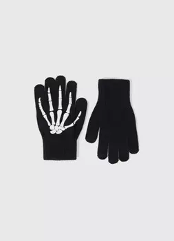 Перчатки с принтом для мальчиков, Черный