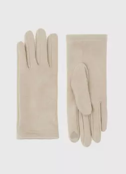Перчатки сенсорные из искусственной замши, Бежевый