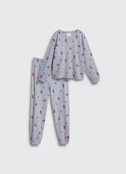 Пижама с принтом «Гав» для девочек O'STIN x Союзмультфильм, Серый