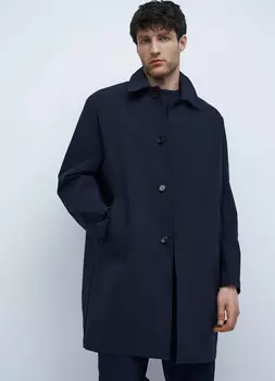 Плащ со скрытой планкой, Синий
