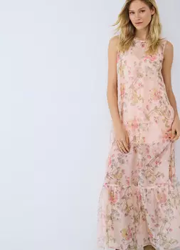 Платье А-силуэта с принтом, Оранжевый