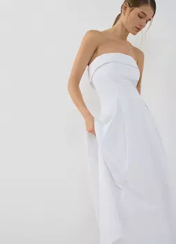 Платье-бюстье из хлопка, Белый