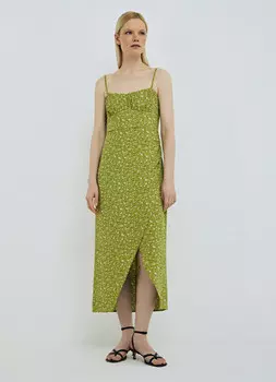 Платье-бюстье с принтом, Зеленый