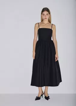 Платье-бюстье со съёмными бретелями, Черный