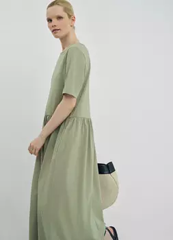 Платье макси из хлопкового джерси, Зеленый