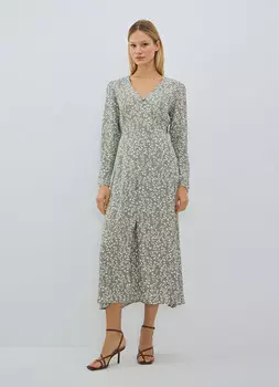 Платье макси с принтом, Зеленый