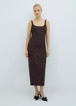 Платье миди, Бежевый