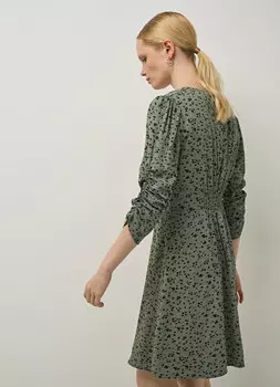 Платье мини из вискозы, Зеленый