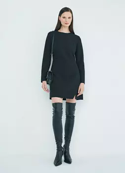 Платье мини на запах, Черный