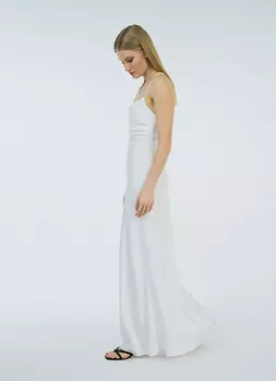 Платье на тонких бретелях, Белый
