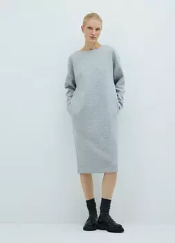 Платье с вырезом лодочка, Серый
