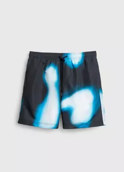 Плавательные шорты с принтом, Черный