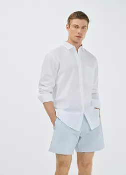 Плавательные шорты с жатым эффектом, Голубой