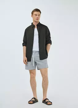 Плавательные шорты с жатым эффектом, Синий