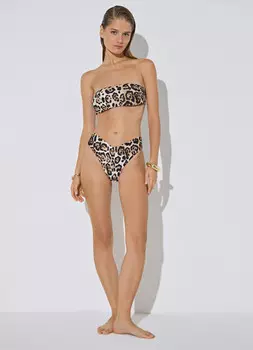 Плавки-бразилиана с высоким вырезом, Бежевый