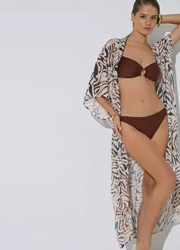 Плавки-бразилиана с высоким вырезом, Коричневый