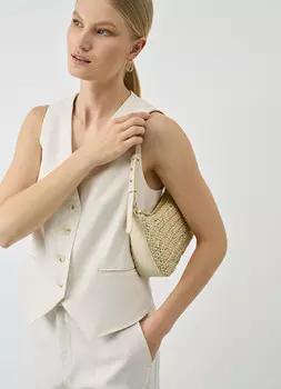 Плетёная сумка, Белый