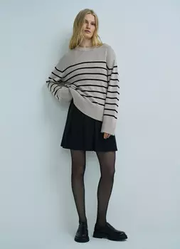 Плиссированная мини-юбка, Черный