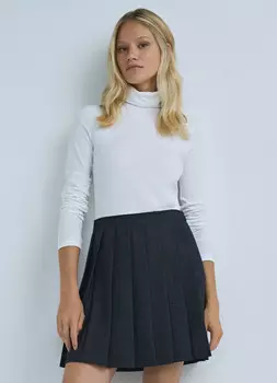 Плиссированная мини-юбка, Серый