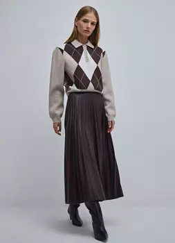 Плиссированная юбка миди, Фиолетовый