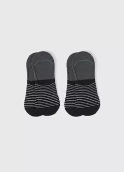 Подследники в полоску, 2 пары, Черный