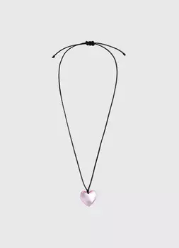 Подвеска сердце со шнурком для девочек, Розовый