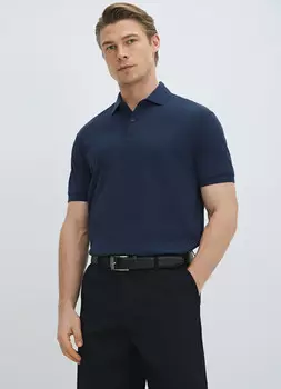 Поло из хлопка, Синий