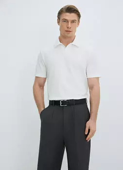 Поло из мягкого пике, Белый
