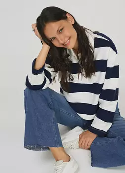 Поло с длинным рукавом, Синий