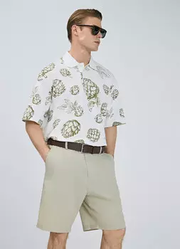 Поло с принтом, Белый