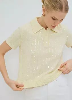 Поло с пайетками, Желтый