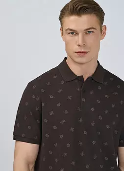 Поло с принтом, Коричневый