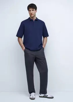 Поло свободного силуэта, Синий